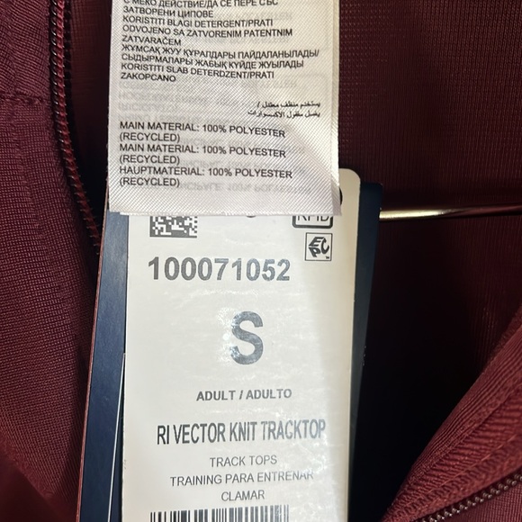 Reebok Track Top Jacket Maroon Black Mens Size Small Gym Running - Picture 10 of 15